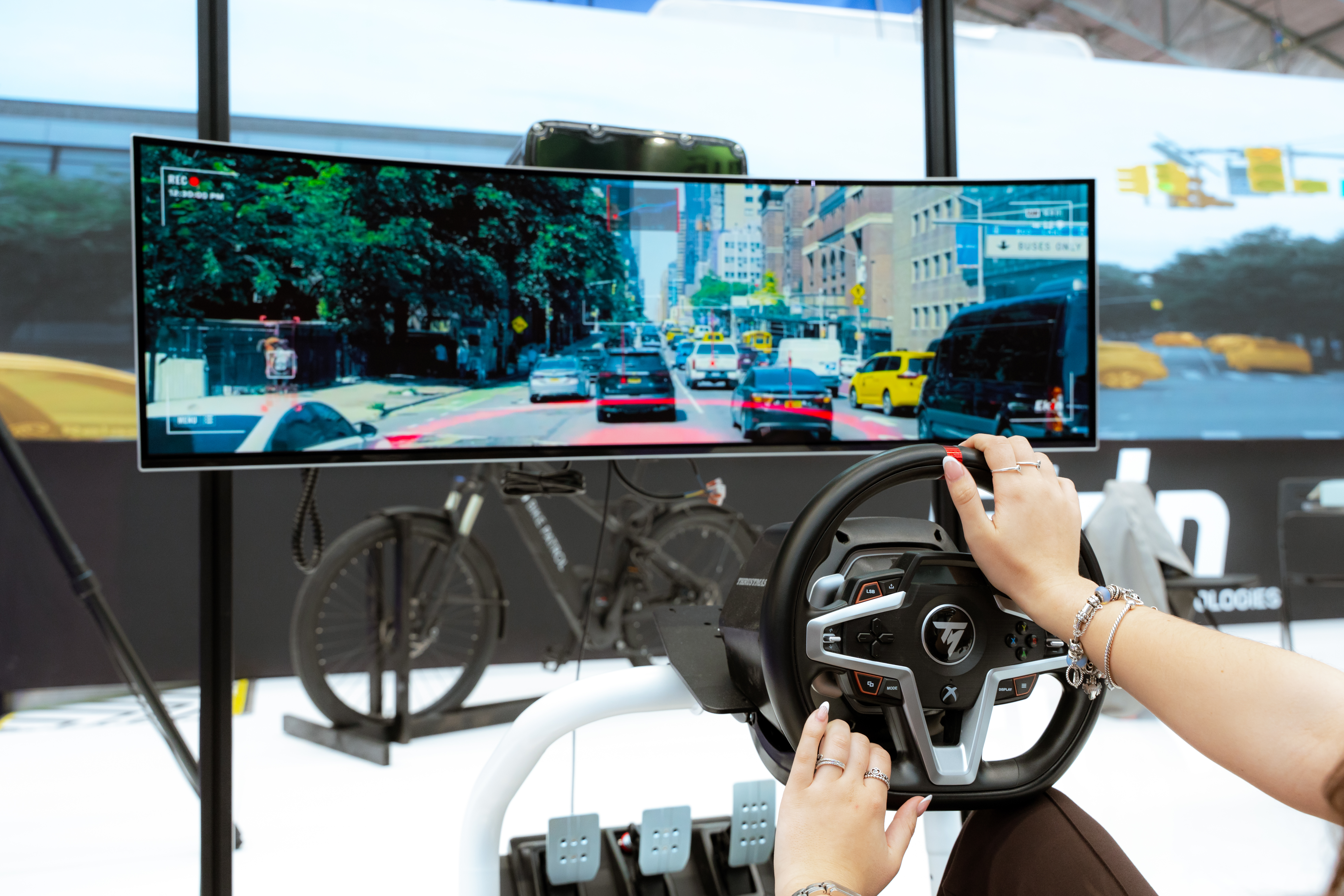 Visitor experiencing the Patrol G2 Simulator