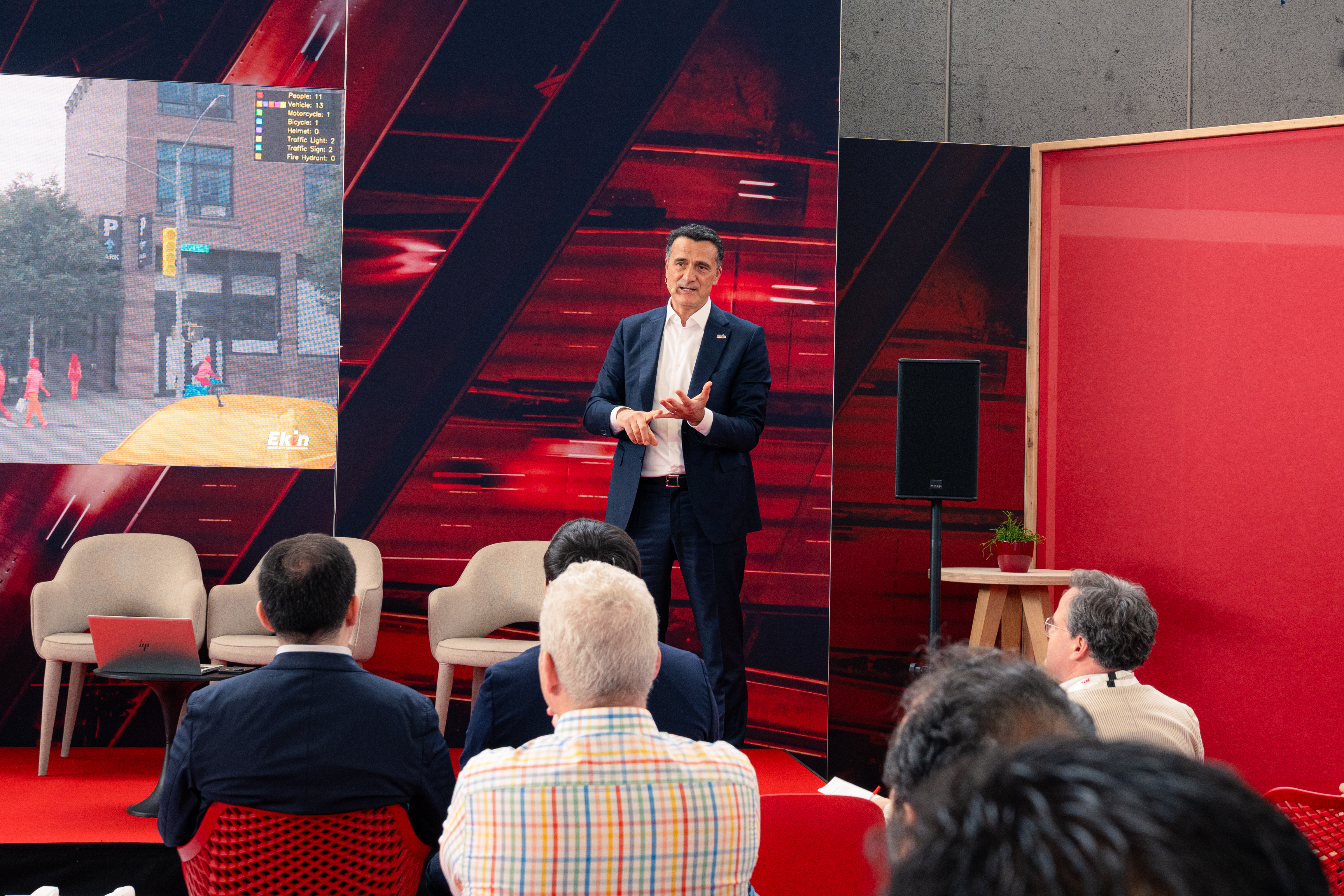 Akif Ekin presenting at the Intertraffic Road Safety Stage