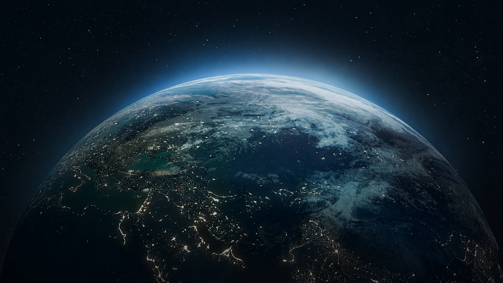 Earth from space at night
