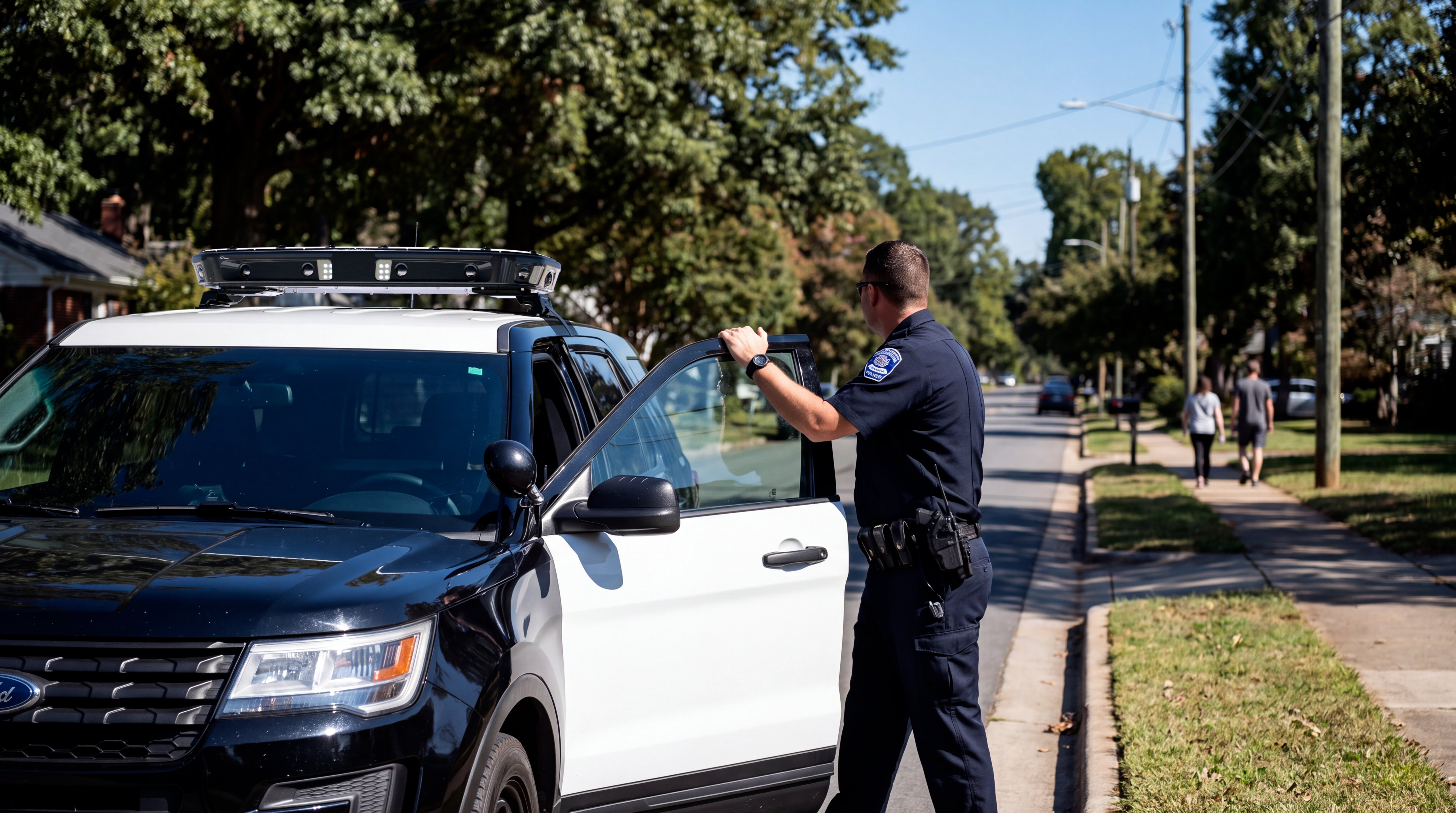 Public safety team working in an urban street with an Ekin solution in the scene